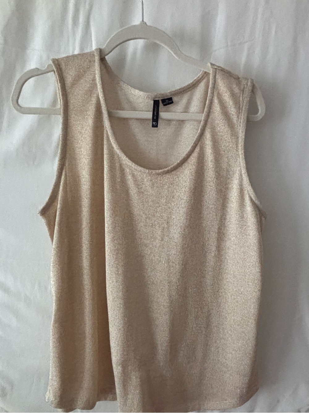new directions Metallic Cream Tank Top